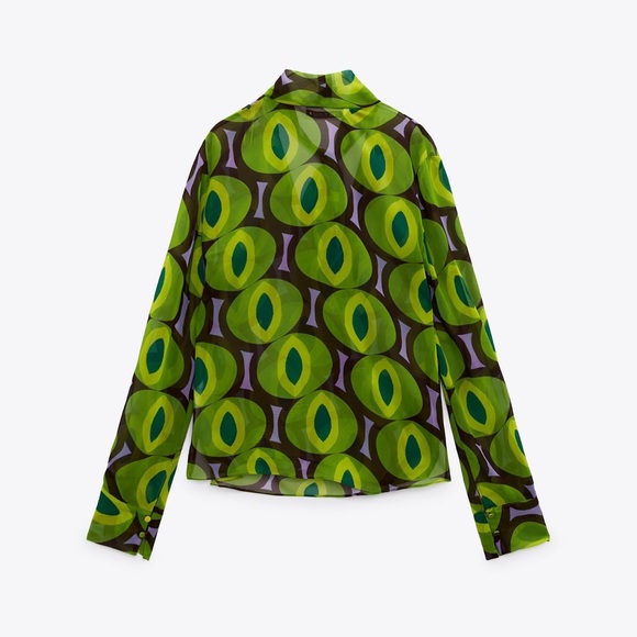 Zara Printed Blouse M - Picture 3 of 6